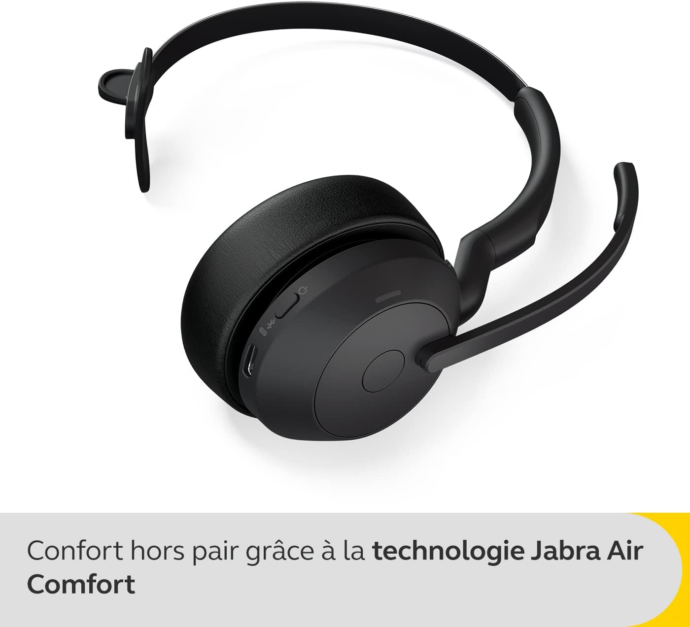 Jabra Evolve2 55 Mono Wireless Headset Air Comfort Technology, Noise-cancelling Mics, and ANC - Works with UC Platforms such as Zoom and Google Meet - Black