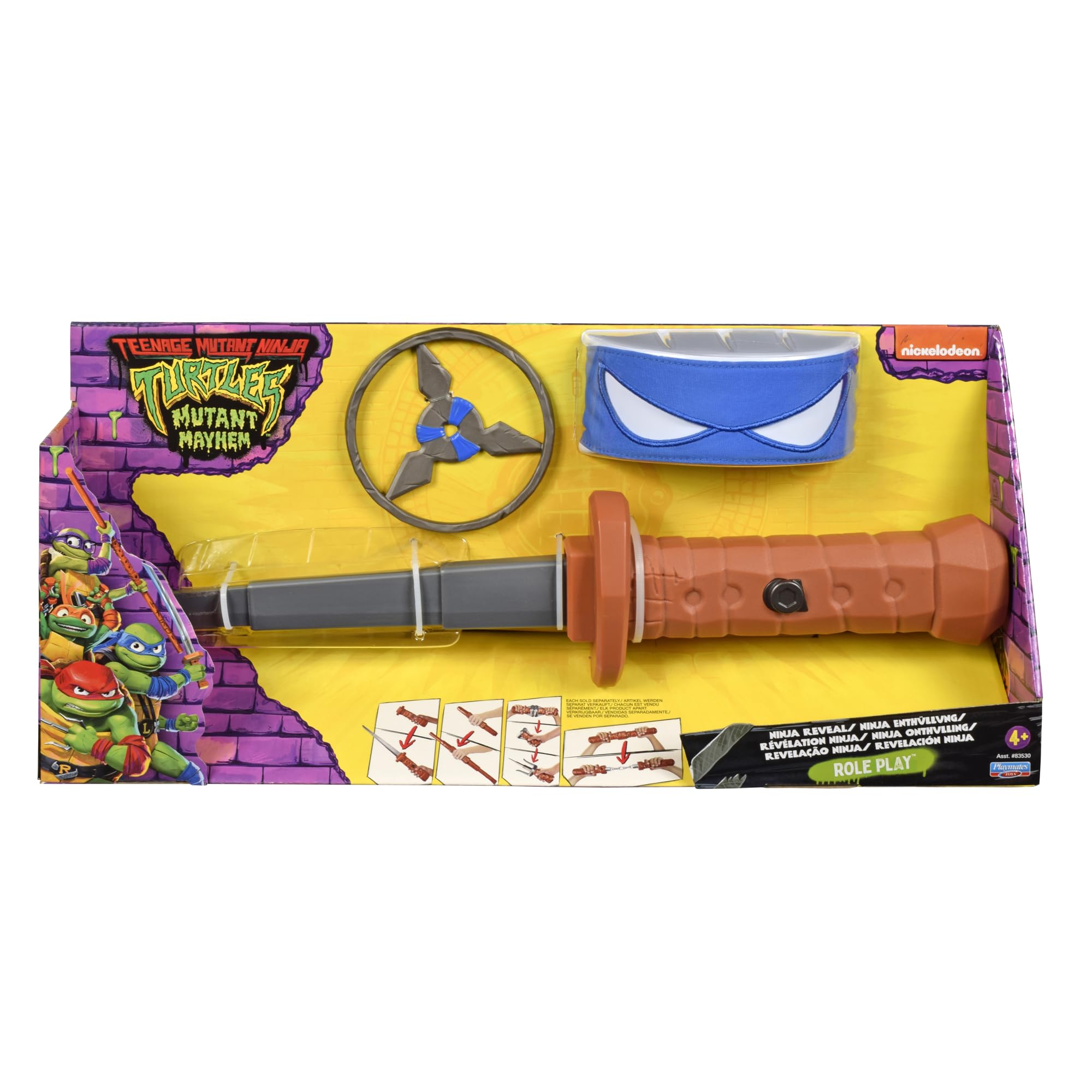Teenage Mutant Ninja Turtles 83531CO Mutant Mayhem Leonardo Katana Sword Basic Role Play Set. Ideal Present for Boys 4 to 7 Years and TMNT Fans