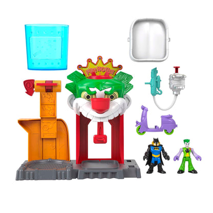 Imaginext DC Super Friends Batman Toy The Joker Funhouse Playset Color Changers with 2 Figures & Accessories for Ages 3+ Years,HMX55