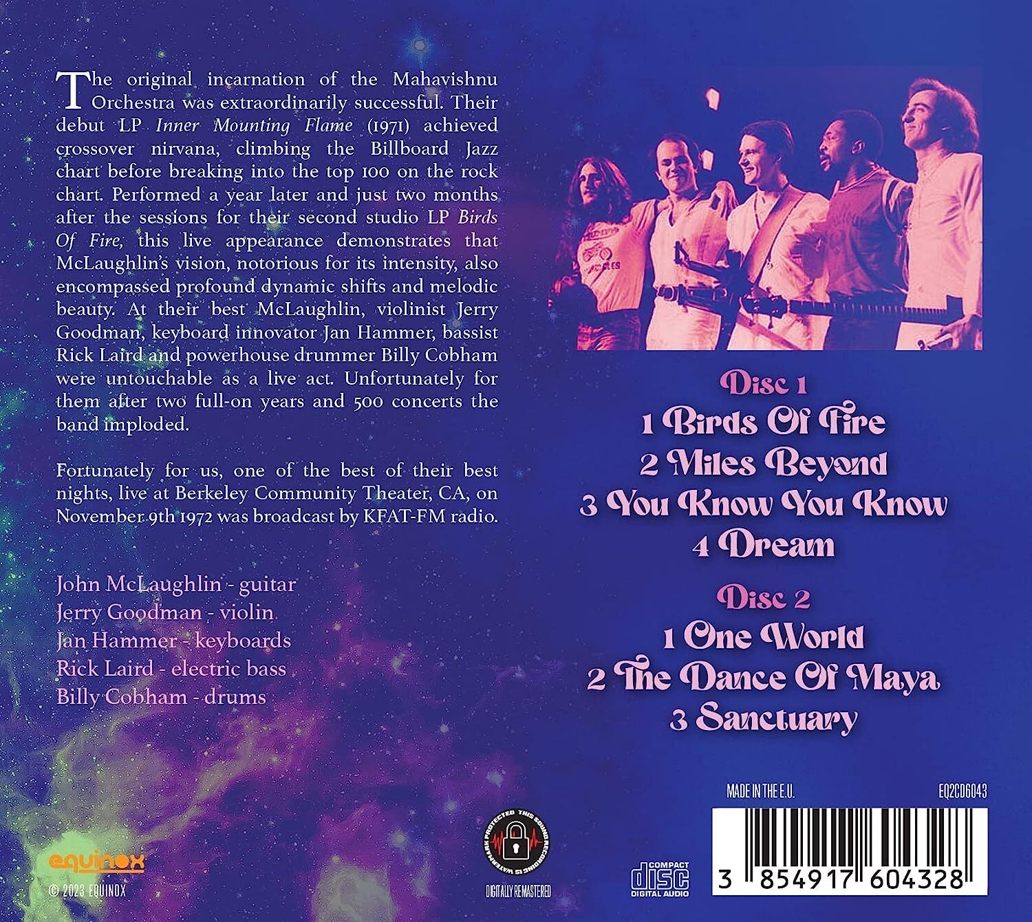 Live at the Berkeley Community Theater 1972