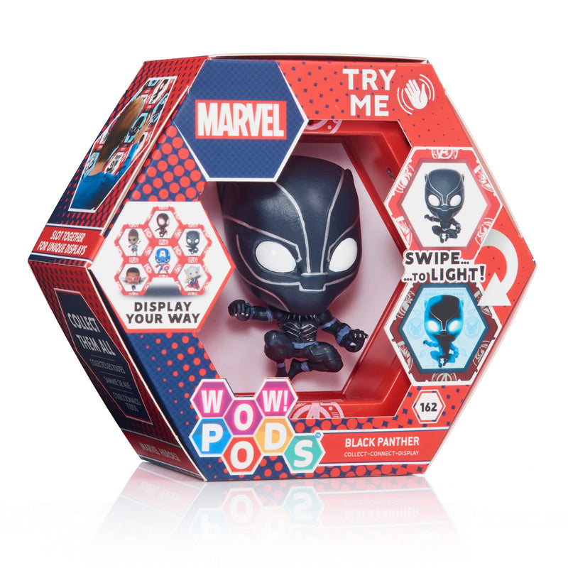 WOW! PODS Avengers Collection - Wakanda Forever Black Panther | Superhero Light-Up Bobble-Head Figure | Official Marvel Collectable Toys & Gifts