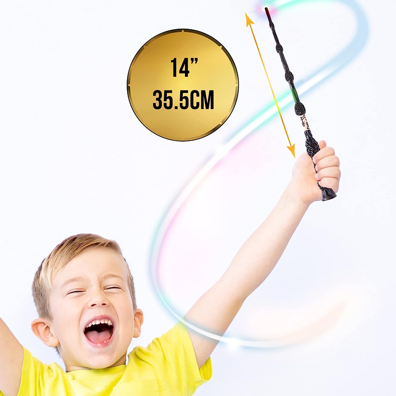WOW! STUFF - The Elder Deluxe Harry Potter Rechargeable Light - Painting Wand with Multi - Coloured LED Tip, Multicolor, 14 Inches 14" Rechargeable Elder Wand Single