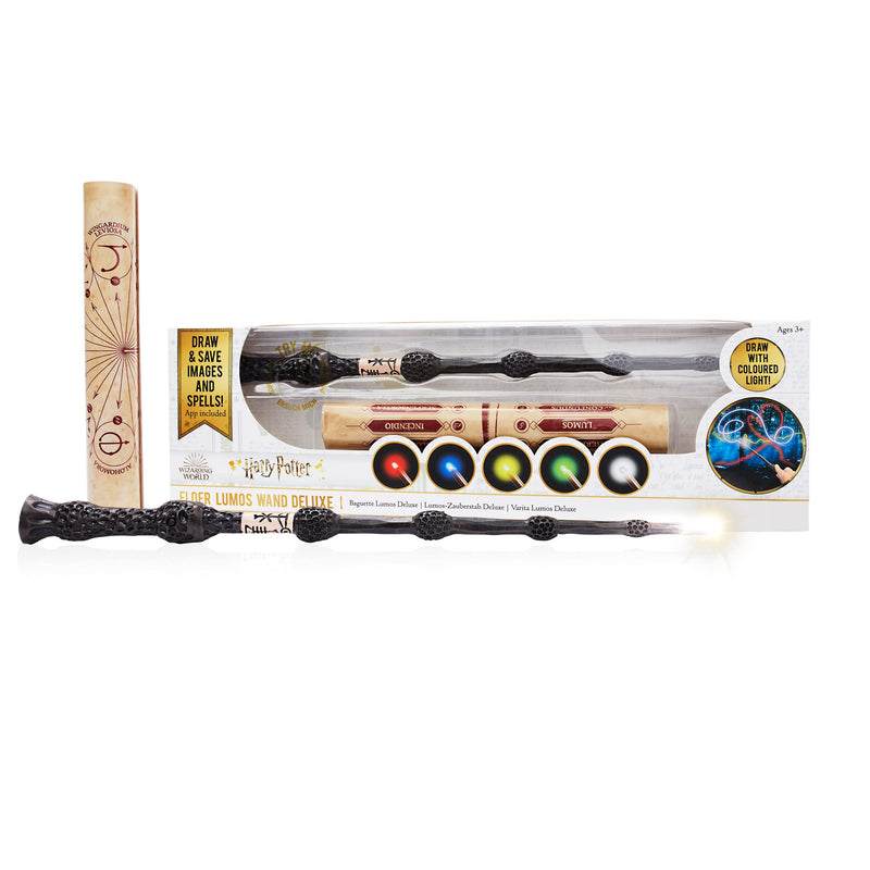 WOW! STUFF - The Elder Deluxe Harry Potter Rechargeable Light - Painting Wand with Multi - Coloured LED Tip, Multicolor, 14 Inches 14" Rechargeable Elder Wand Single