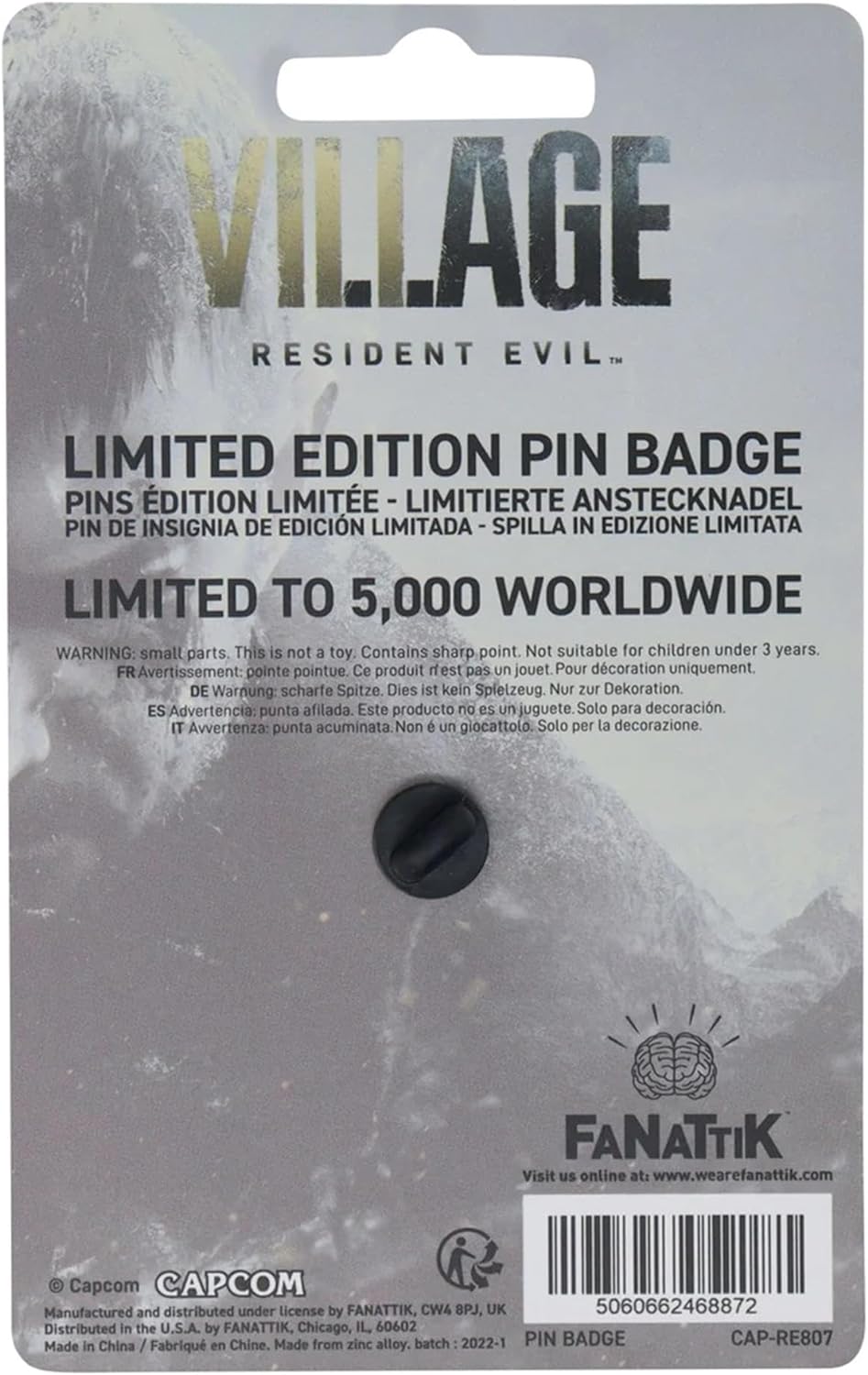 FaNaTtik Resident Evil VIII Pin Badge House Dimitrescu Limited Edition