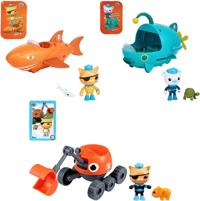 Octonauts Above & Beyond Terra Gup 3 And Kwazii Deluxe Toy Vehicle & Figure Set, Recreate Octonauts Missions, Includes 2,8" Kwazii Character Figure And Pikas Creature Figure,