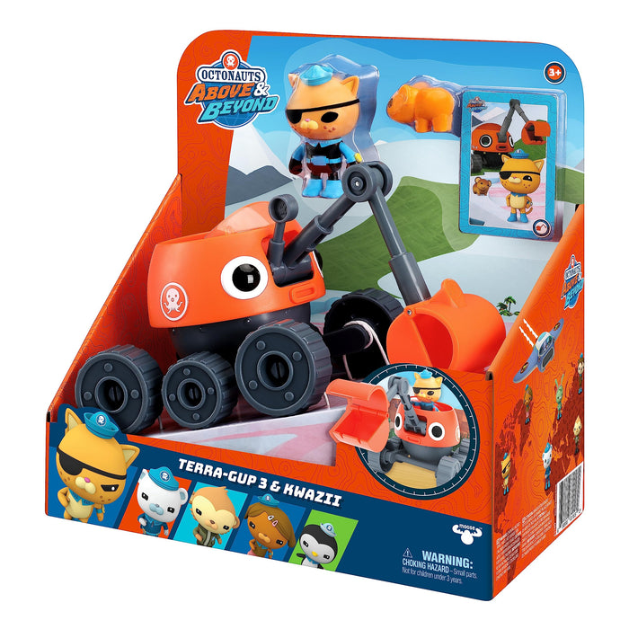 Octonauts Above & Beyond Terra Gup 3 And Kwazii Deluxe Toy Vehicle & Figure Set, Recreate Octonauts Missions, Includes 2,8" Kwazii Character Figure And Pikas Creature Figure,