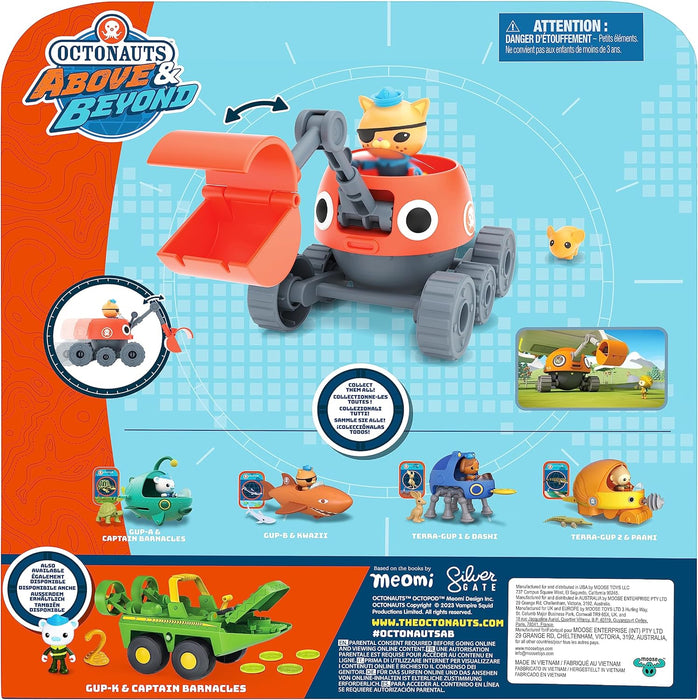 Octonauts Above & Beyond Terra Gup 3 And Kwazii Deluxe Toy Vehicle & Figure Set, Recreate Octonauts Missions, Includes 2,8" Kwazii Character Figure And Pikas Creature Figure,