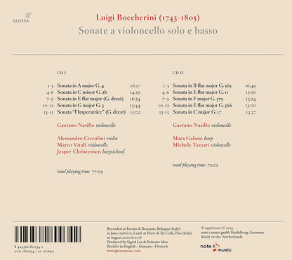 Luigi Boccherini: Sonate a Violoncello Solo E Basso