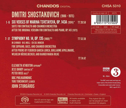 Shostakovich: Symphony No. 14/Six Verses of Marina Tsvetayeva