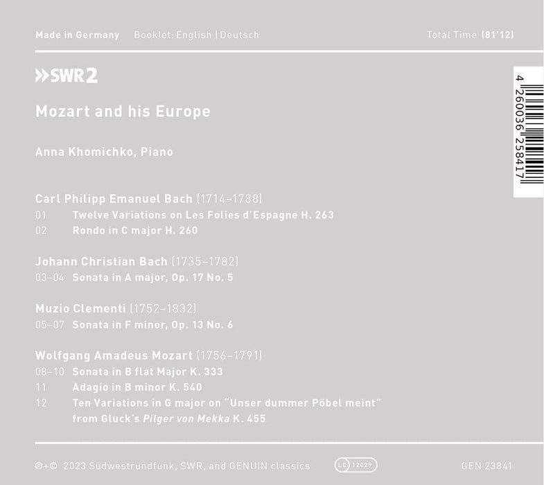Anna Khomichko: Mozart and His Europe