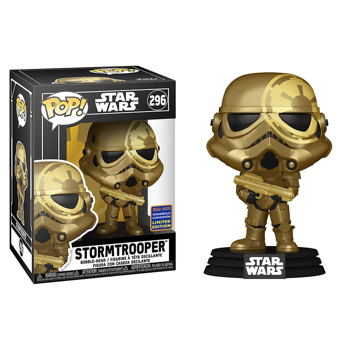 2021 Funko POP! WonCon Exclusive Star Wars #296 - Golden Stormtrooper w/ Acrylic case
