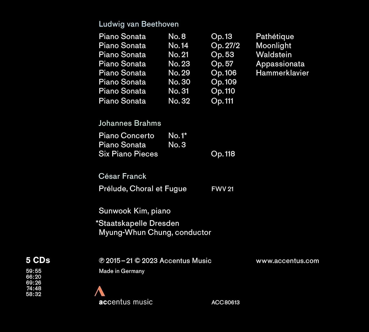 Sunwook Kim: Beethoven/Brahms/Franck