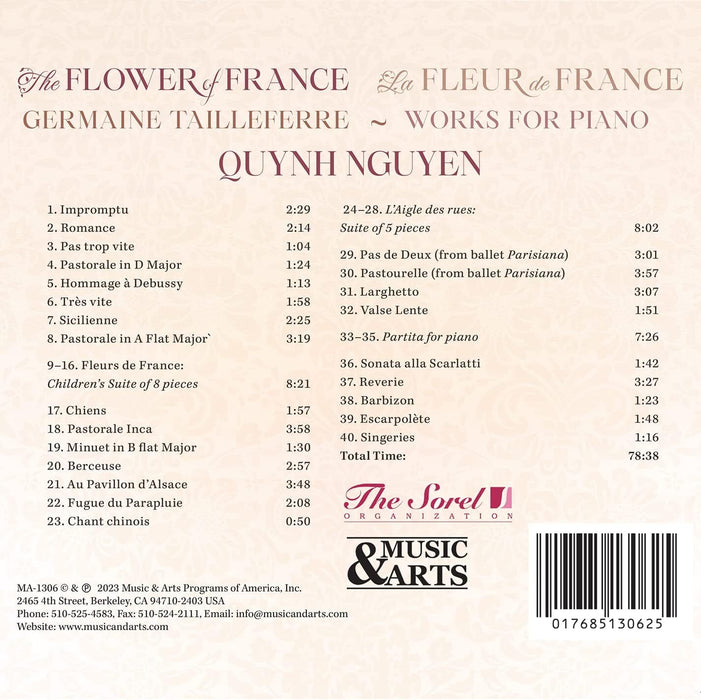 The Flower of France: Quynh Nguyen Plays Germaine Tailleferre Works for Piano