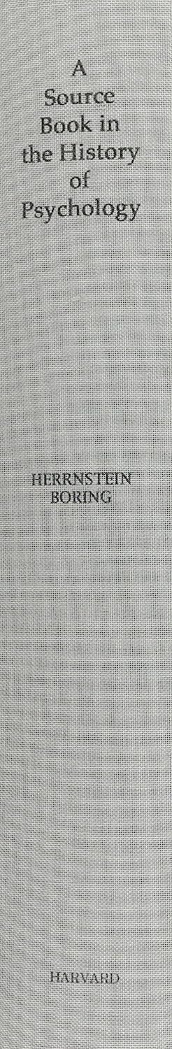 A Source Book in the History of Psychology
