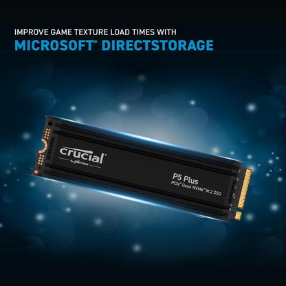 Crucial P5 Plus 2TB Gen4 NVMe M.2 SSD Internal Gaming SSD with Heatsink, Compatible with Playstation 5 (PS5) - up to 6600MB/s - CT2000P5PSSD5 P5 Plus Heatsink 2TB