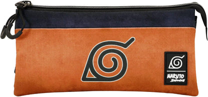 Naruto Symbol-ECO Triple Pencil Case, Orange, 23 x 11 cm
