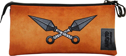 Naruto Weapons-ECO Triple Pencil Case, Black, 23 x 11 cm