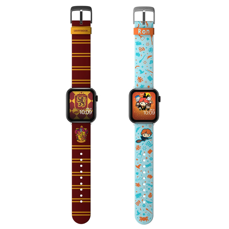 Harry Potter Set – Gryffindor & Ron Charms Smartwatch Bands – Officially Licensed, Compatible with Apple Watch (not included) – Fits 38mm, 40mm, 42mm & 44mm
