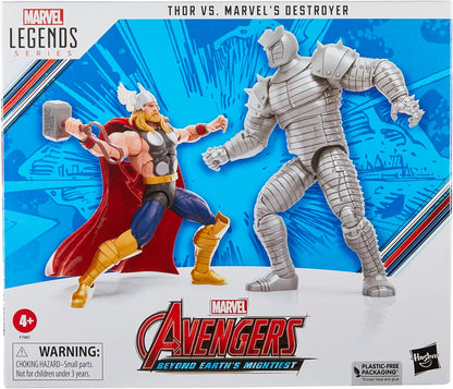 Marvel Hasbro Legends Series Thor vs Destroyer, Avengers 60th Anniversary Collectible 6 Inch Action Figures