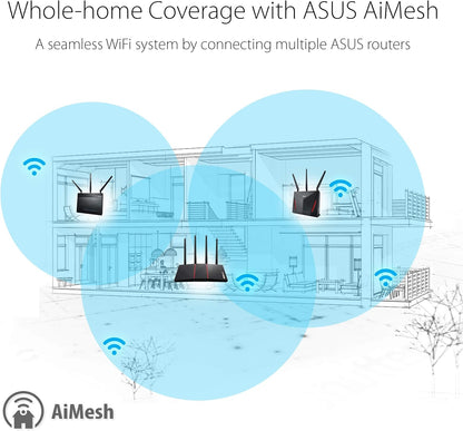ASUS RP-AX56 AX1800 Dual Band WiFi 6 (802.11ax) Range Extender / AiMesh Extender for seamless mesh WiFi; works with any WiFi router, white WIFI 6 AX1800 Dual Band
