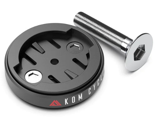 KOM Cycling Top Cap Mount for Garmin and Wahoo Bike Computers (Bike Mount for Edge 1040, Elemnt Roam, Elemnt Bolt v2) 1040 Bike Mount Compatible (Black