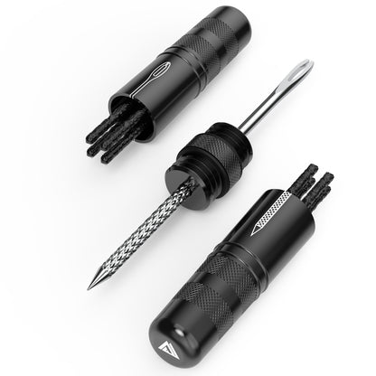KOM Cycling Tubeless Tyre Repair Kit for Bikes – 8 Colors! Fixes Mountain Bike and Road Bicycle Tyre Punctures – Includes Tyre Repair Fork and Reamer, 8 Bacon Strips. Tubeless Repair Made Easy