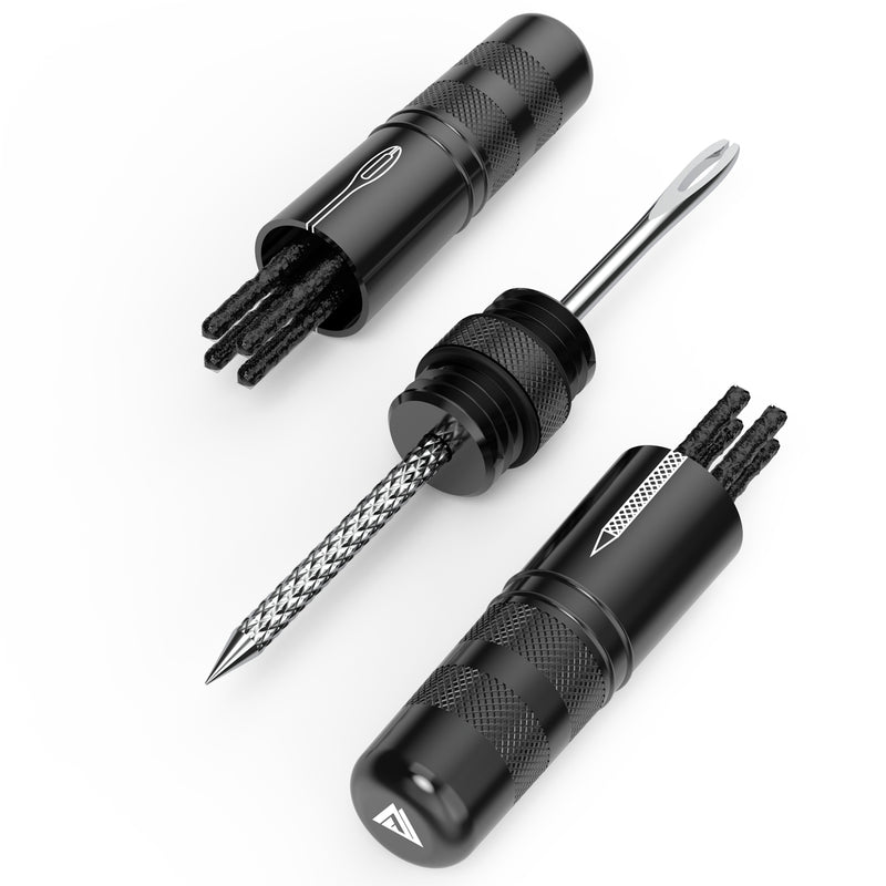 KOM Cycling Tubeless Tyre Repair Kit for Bikes – 8 Colors! Fixes Mountain Bike and Road Bicycle Tyre Punctures – Includes Tyre Repair Fork and Reamer, 8 Bacon Strips. Tubeless Repair Made Easy