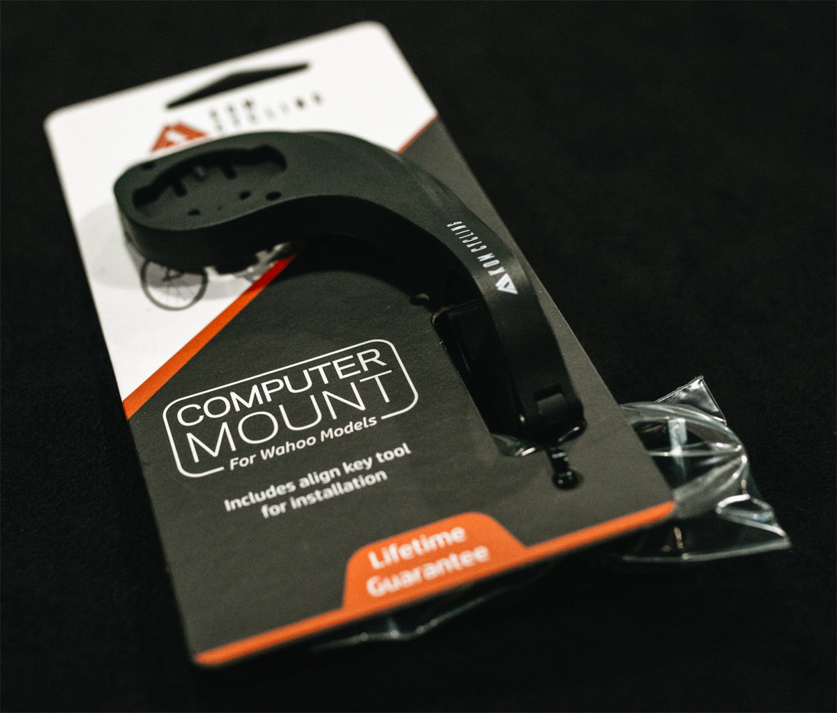 KOM Cycling Wahoo Elemnt Mount Compatible with Multiple Wahoo Computers Including The Wahoo Elemnt Bolt, Elemnt Roam, Elemnt Mini, and Elemnt - Multiple Colors 24g Out Front Mount (Orange