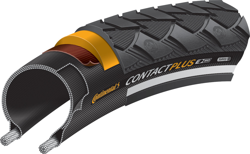 Continental Contact Plus Reflex Tyre Wire Bead Black/Black Reflex 26X1.75"