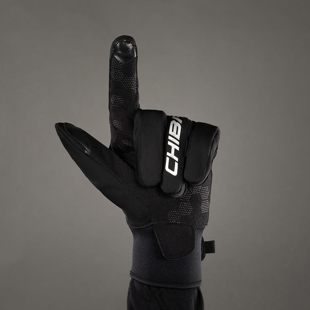 Chiba Classic Winter Fahrrad Handschuhe schwarz/silberfarben 2025 M (8), Chiba Classic II Glove in Black - Medium, Chiba – Classic – M, noir/argenté, Chiba Classic – M, nero/argento.
