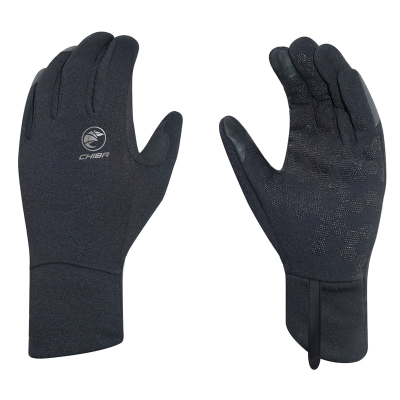 Chiba Polar Fleece Winter Cycling Gloves Black 2024