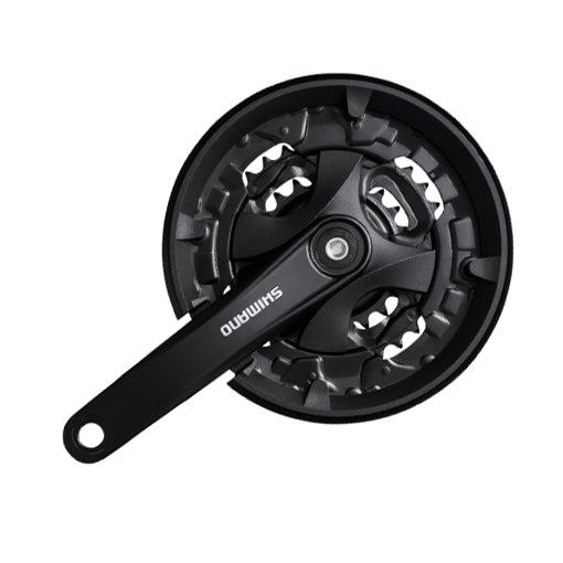 SHIMANO FC-MT101 - Juego de bielas para Bicicleta de montaña (9 velocidades), Color Negro