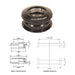 Tange-Seiki: Technoglide ZS2 Semi Integrated Headset in Black. 1 1/8"-BLACK -1 1/8" 1 1/8"