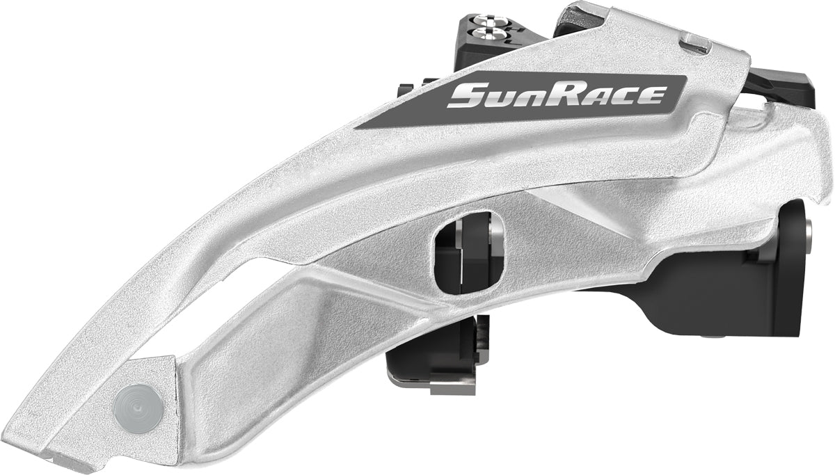SunRace FDM500 Front Derailleur 3 x 7/8-Speed Dual Pull, Unisex, Adult, Metallic Silver, ESTANDAR