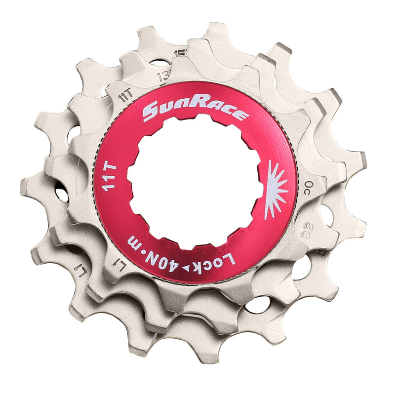 SUNRACE GHIERA R.Libera+3 PIGNONI 12V Unisex Adulto, Silver, Taglia Unica