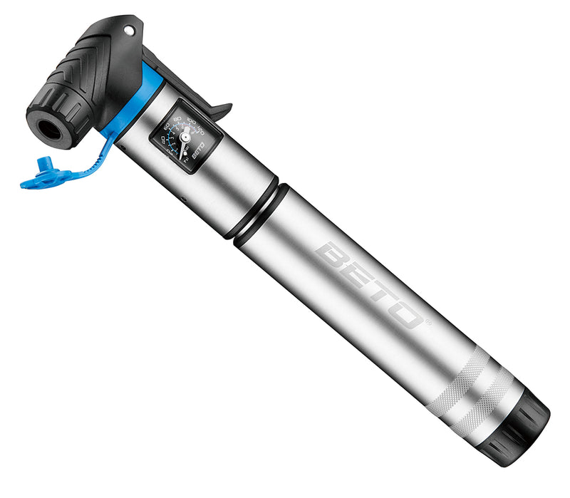 Beto Flux 2-Stage Alloy Mini Pump with Gauge & Bracket [Silver]