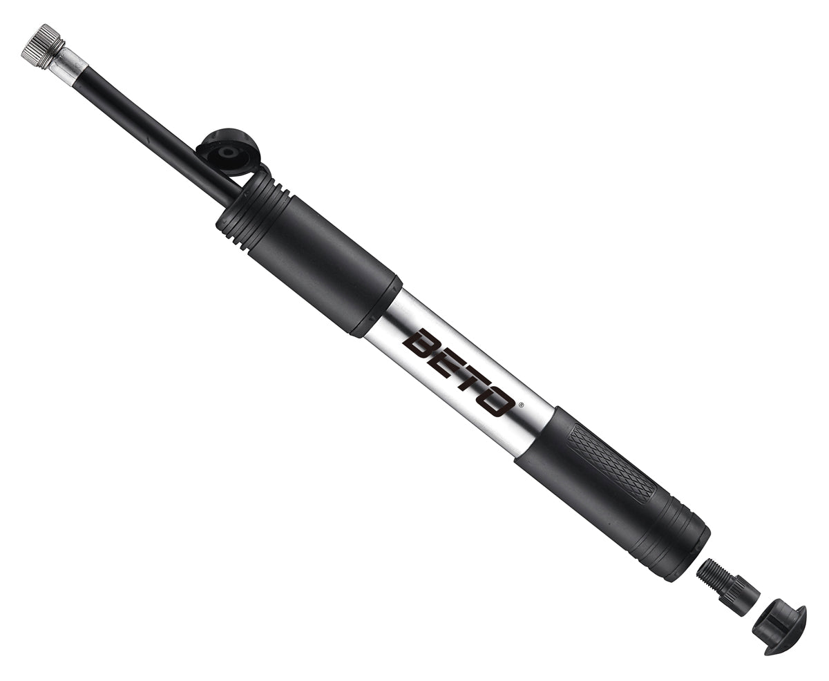 Beto Fly 1-Way Alloy Mini Pump With Hose [Silver]