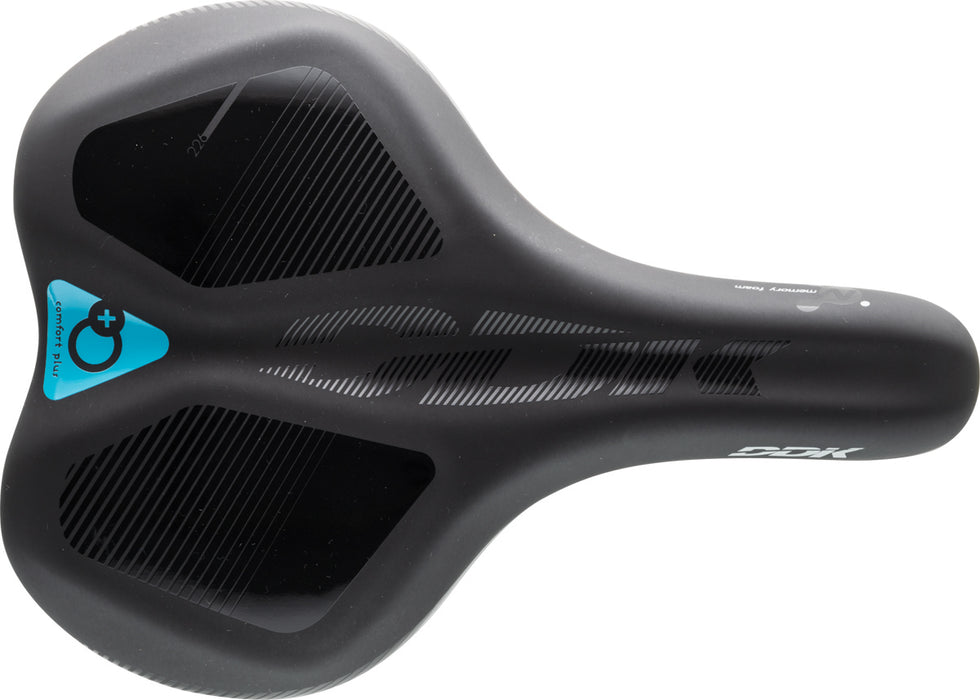 DDK Saddles: D-123MF - Comfort Plus Unisex City/Trekking Saddle in Black-BLACK
