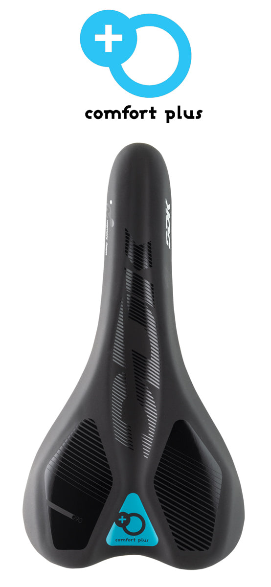 DDK Saddles: 073MF - Comfort Plus Unisex MTB Saddle in Black-BLACK