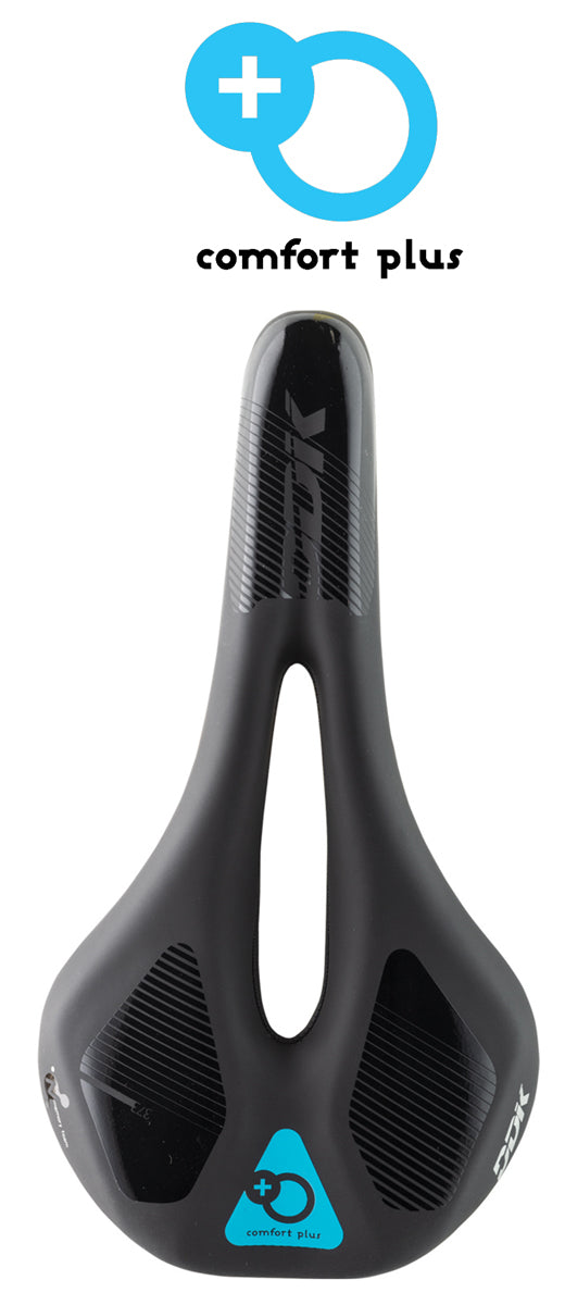 DDK Saddles: 3736MF Comfort Plus Unisex MTB Saddle in Black-BLACK