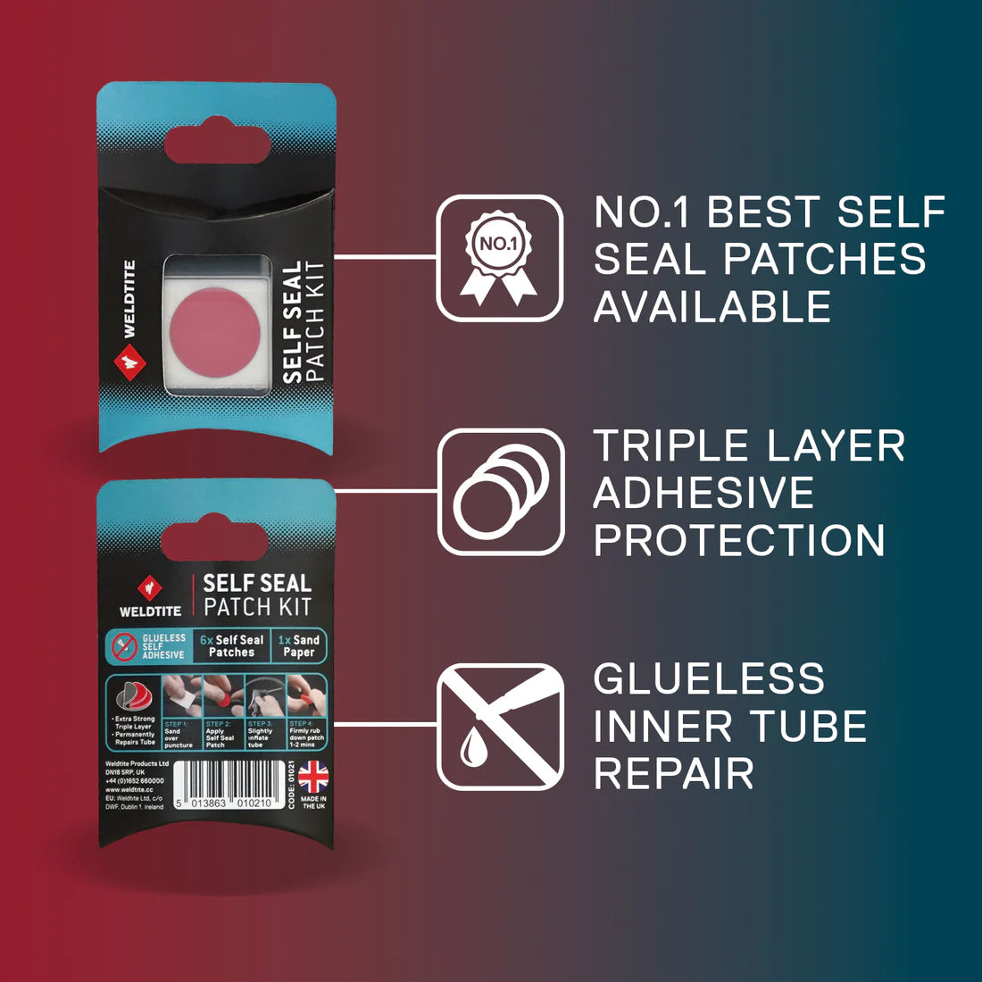 Weldtite Self Seal Patch Kit (Carded)