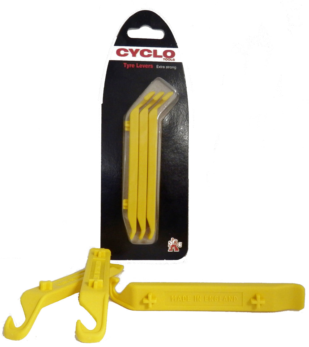 Weldtite Cyclo Nylon/Plastic Tyre Levers (set of 3 on a card) - Black