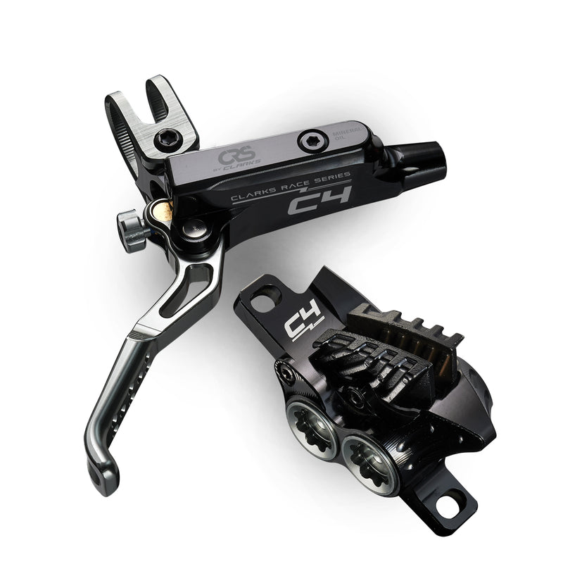 CLARKS RACE SERIES (CRS) C4, 4 Piston Hydraulic Disc Brake Set - UK Configuration