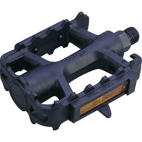 Wellgo LU207-9/16 Nylon ATB Pedals-Detachable Reflectors in Black
