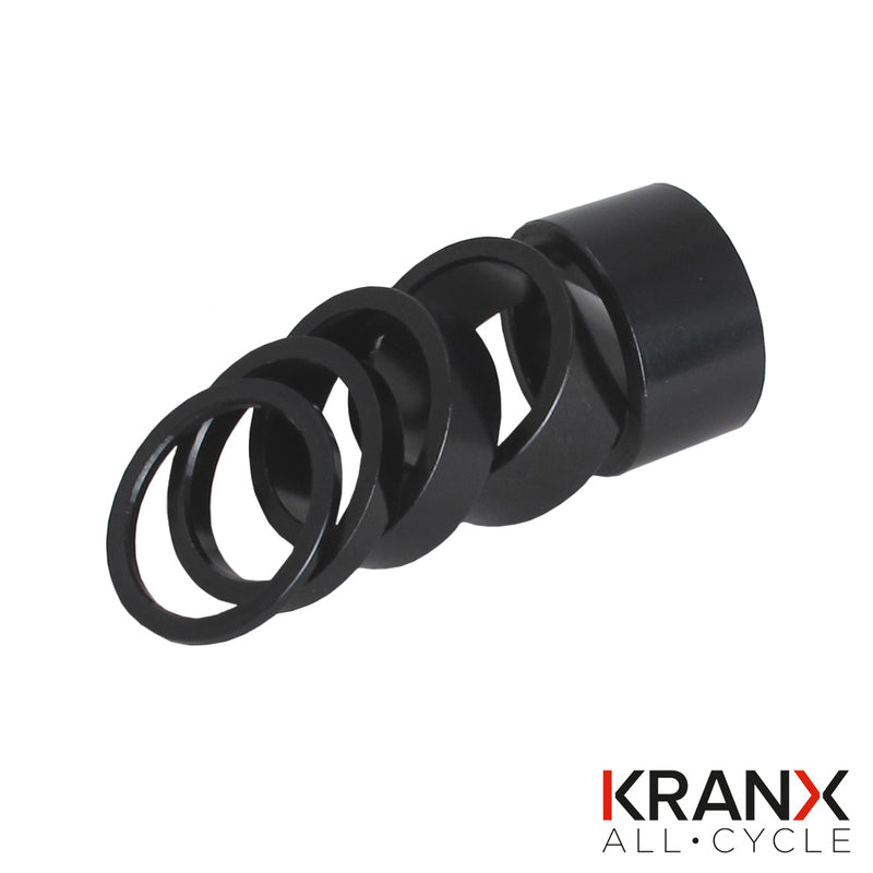KranX Alloy 1 1/8`` Headset Spacers in Black (Pack of 10) - 15mm [Black]