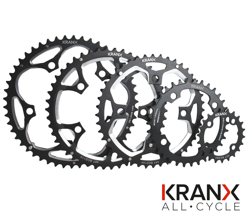 KranX 110BCD Alloy Chainring in Silver - 5 Arm - 34T Pressed [Silver]
