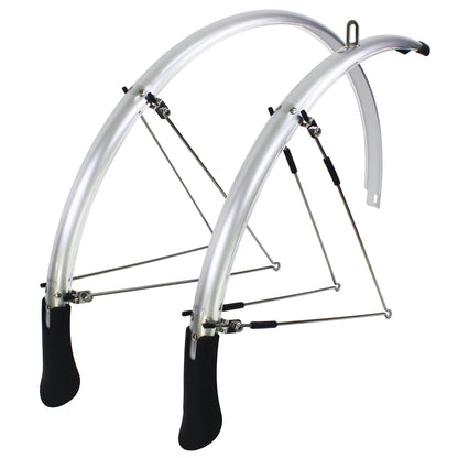 KranX FendR Pre-Assembled Full Length Mudguard in Silver 35mm [Silver]