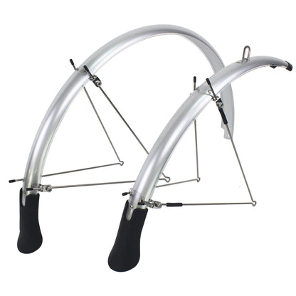 KranX FendR Pre-Assembled Full Length Mudguard in Silver 45mm [Silver]