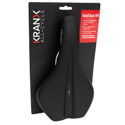 KranX Base 160 Commuter & MTB Saddle in Black [Black]