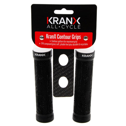 KranX Contour Lock-on Handlebar Grips in Black [Black]